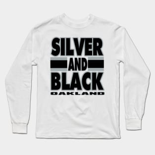 Oakland LYFE Silver and Black Long Sleeve T-Shirt